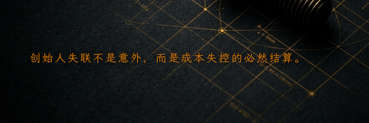 创始人失联不是意外,而是成本失控的必然结算。