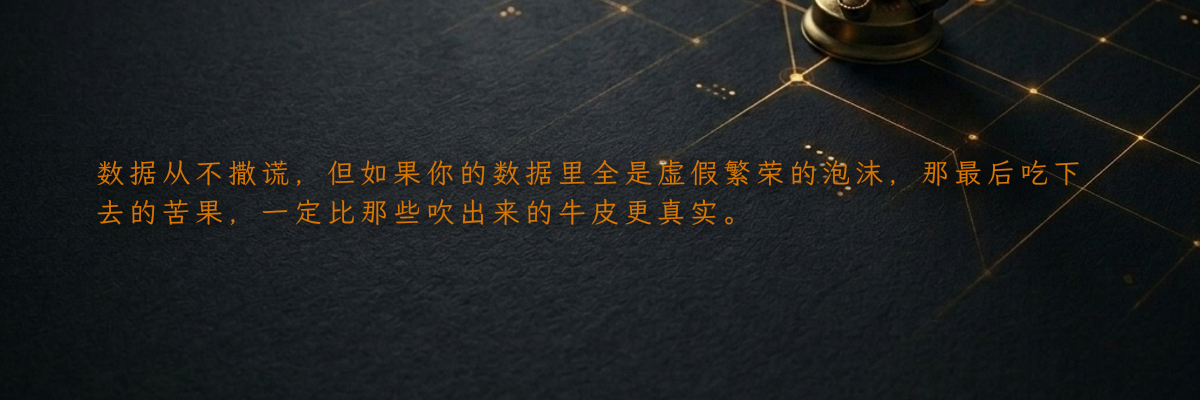 数据从不撒谎,但如果你的数据里全是虚假繁荣的泡沫,那最后吃下去的苦果,一定比那些吹出来的牛皮更真实。