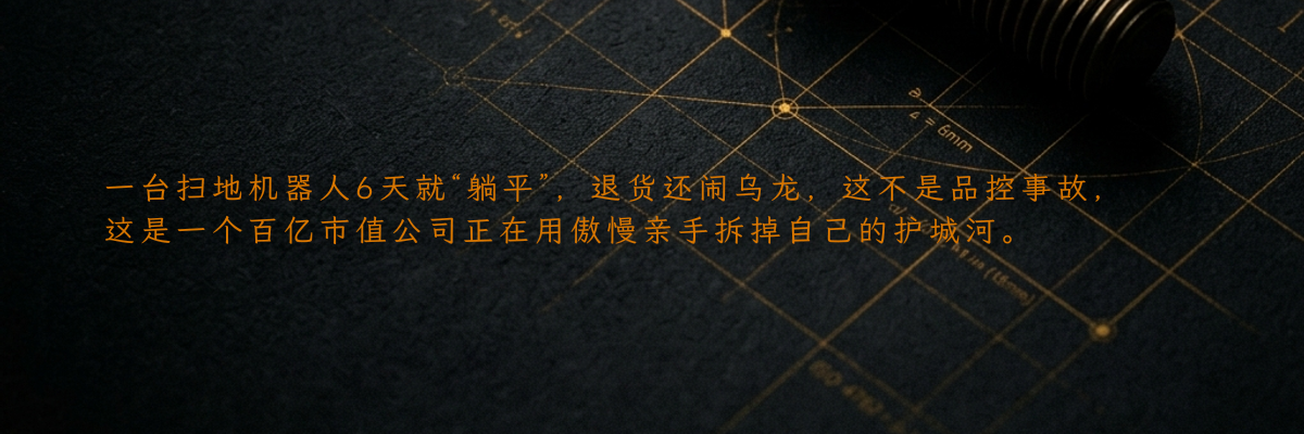 一台扫地机器人6天就“躺平”,退货还闹乌龙,这不是品控事故,这是一个百亿市值公司正在用傲慢亲手拆掉自己的护城河。