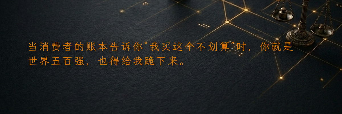 当消费者的账本告诉你“我买这个不划算”时,你就是世界五百强,也得给我跪下来。