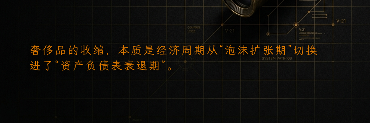 奢侈品的收缩,本质是经济周期从“泡沫扩张期”切换进了“资产负债表衰退期”。