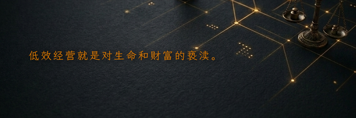 低效经营就是对生命和财富的亵渎。