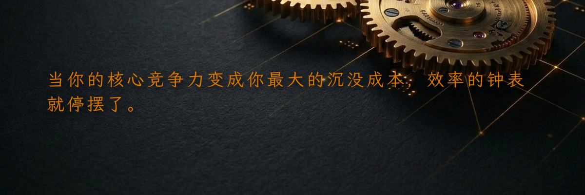 当你的核心竞争力变成你最大的沉没成本,效率的钟表就停摆了。
