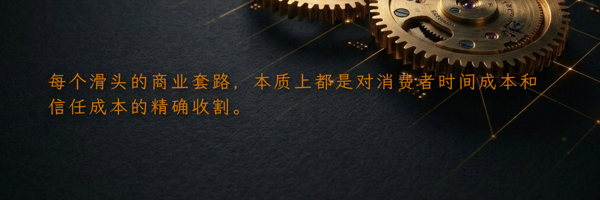 每个滑头的商业套路,本质上都是对消费者时间成本和信任成本的精确收割。