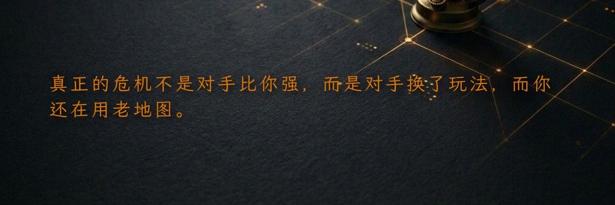 真正的危机不是对手比你强,而是对手换了玩法,而你还在用老地图。