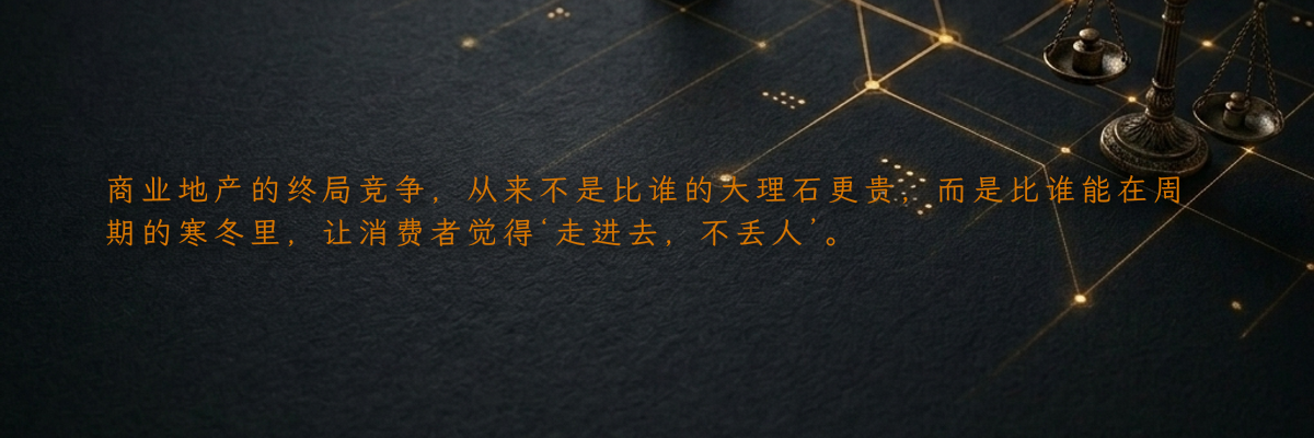 商业地产的终局竞争,从来不是比谁的大理石更贵,而是比谁能在周期的寒冬里,让消费者觉得‘走进去,不丢人’。