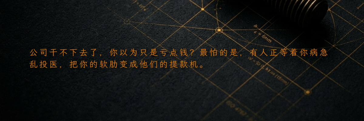 公司干不下去了,你以为只是亏点钱?最怕的是,有人正等着你病急乱投医,把你的软肋变成他们的提款机。