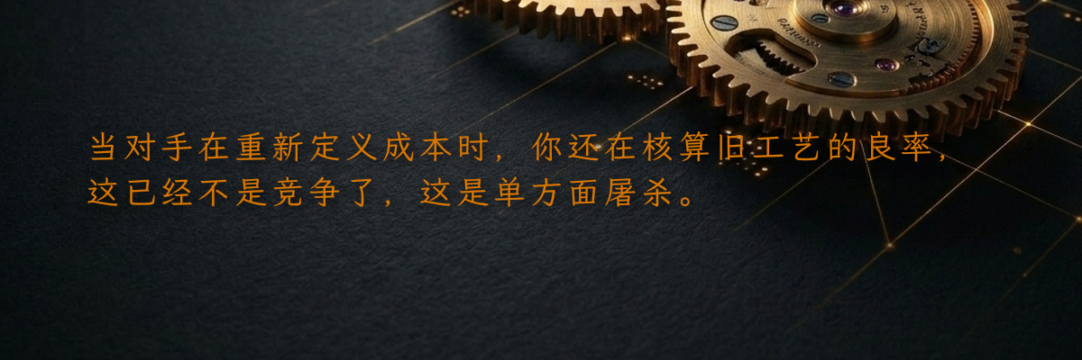 当对手在重新定义成本时,你还在核算旧工艺的良率,这已经不是竞争了,这是单方面屠杀。