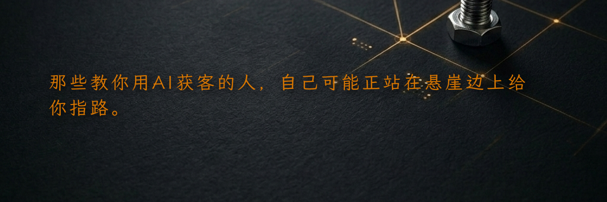 那些教你用AI获客的人,自己可能正站在悬崖边上给你指路。