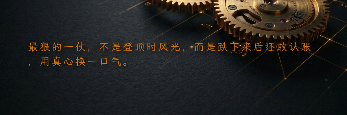 最狠的一仗,不是登顶时风光,而是跌下来后还敢认账,用真心换一口气。