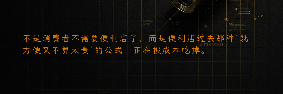 不是消费者不需要便利店了,而是便利店过去那种‘既方便又不算太贵’的公式,正在被成本吃掉。