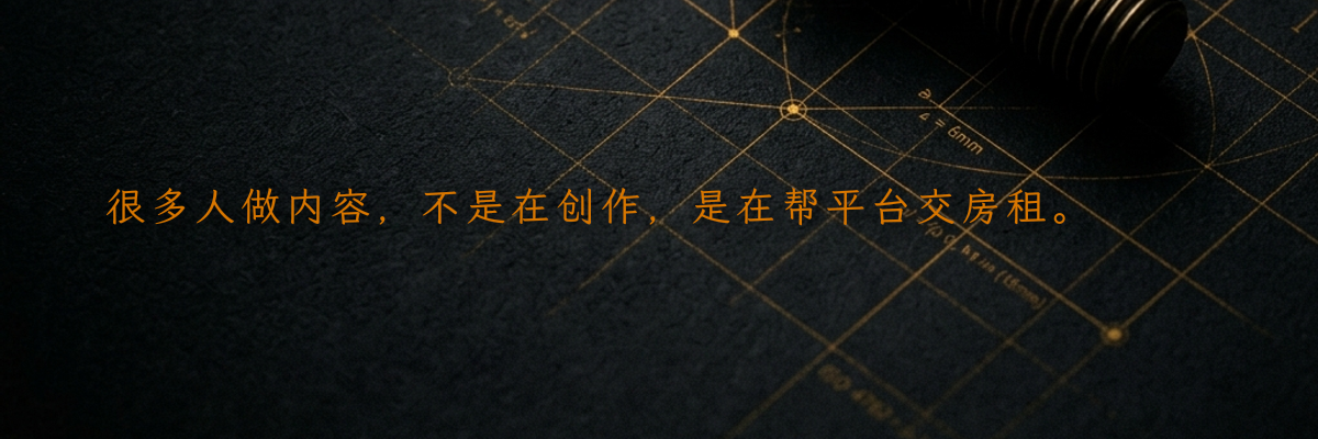 很多人做内容,不是在创作,是在帮平台交房租。