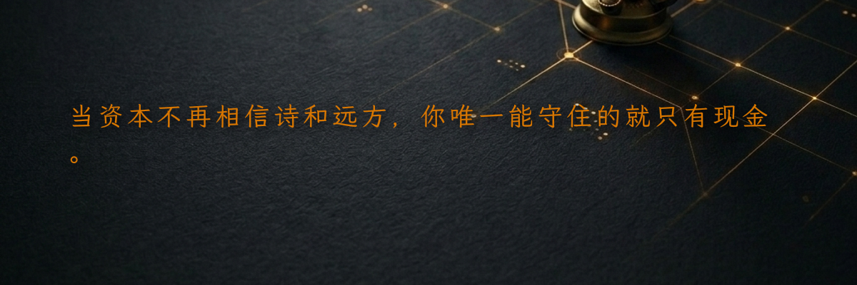 当资本不再相信诗和远方,你唯一能守住的就只有现金。