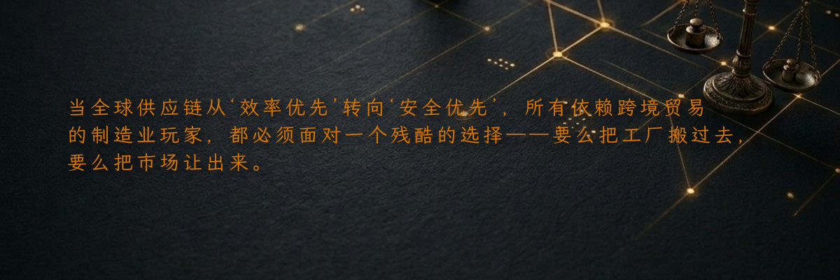 当全球供应链从‘效率优先’转向‘安全优先’,所有依赖跨境贸易的制造业玩家,都必须面对一个残酷的选择——要么把工厂搬过去,要么把市场让出来。
