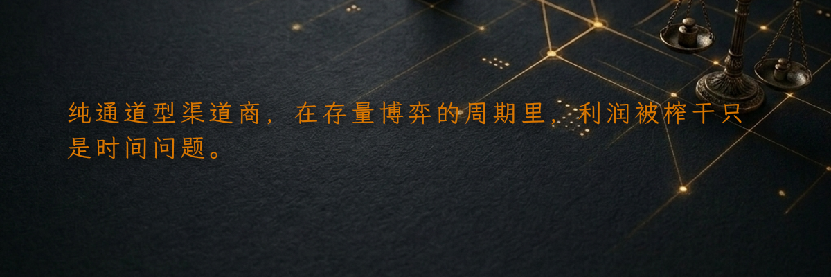 纯通道型渠道商,在存量博弈的周期里,利润被榨干只是时间问题。