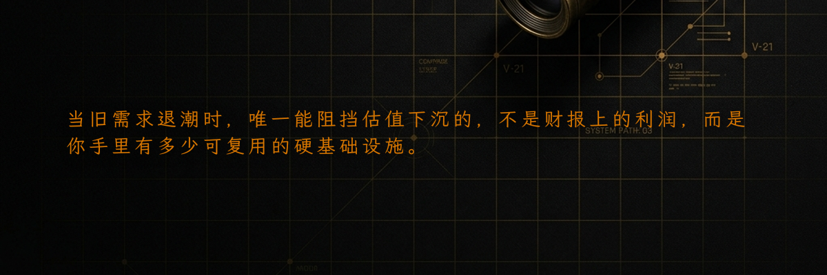 当旧需求退潮时,唯一能阻挡估值下沉的,不是财报上的利润,而是你手里有多少可复用的硬基础设施。
