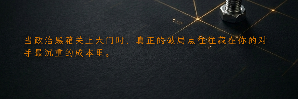 当政治黑箱关上大门时,真正的破局点往往藏在你的对手最沉重的成本里。