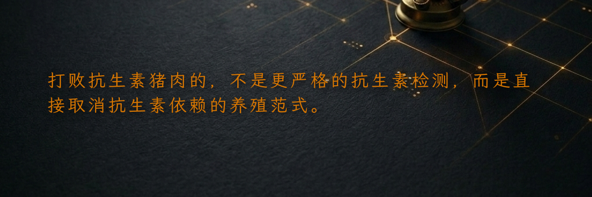 打败抗生素猪肉的,不是更严格的抗生素检测,而是直接取消抗生素依赖的养殖范式。