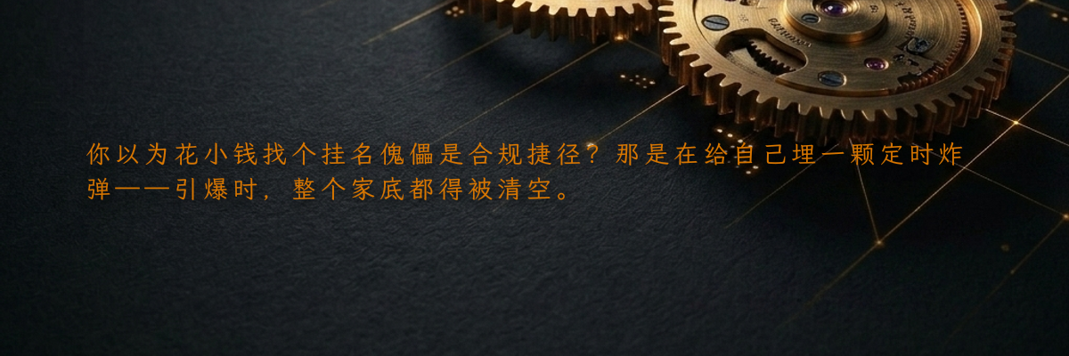 你以为花小钱找个挂名傀儡是合规捷径?那是在给自己埋一颗定时炸弹——引爆时,整个家底都得被清空。