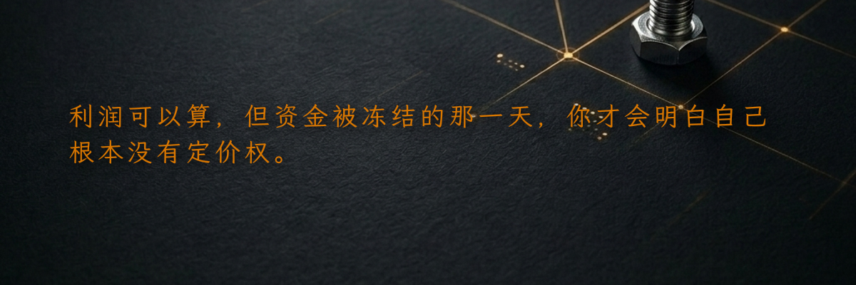 利润可以算,但资金被冻结的那一天,你才会明白自己根本没有定价权。