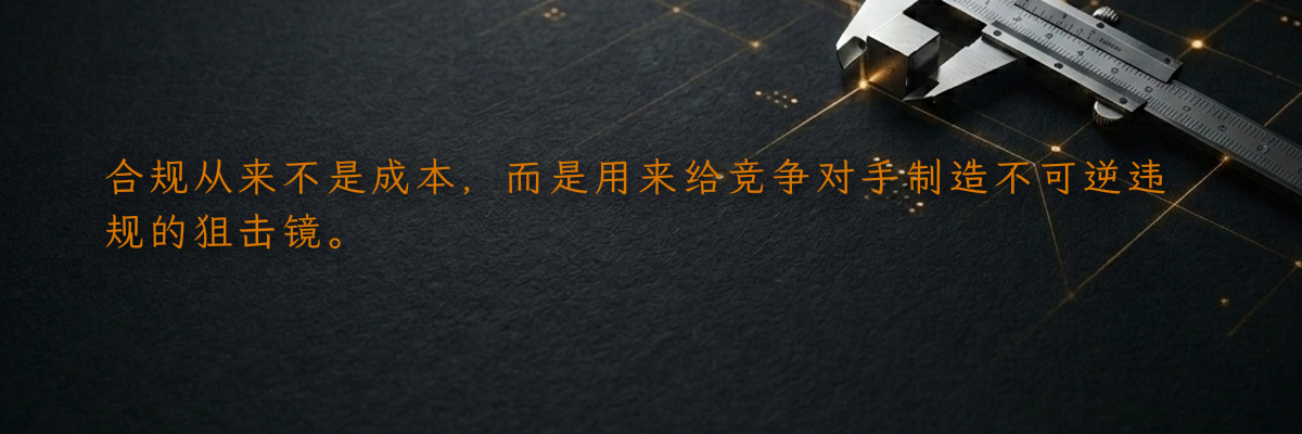 合规从来不是成本,而是用来给竞争对手制造不可逆违规的狙击镜。