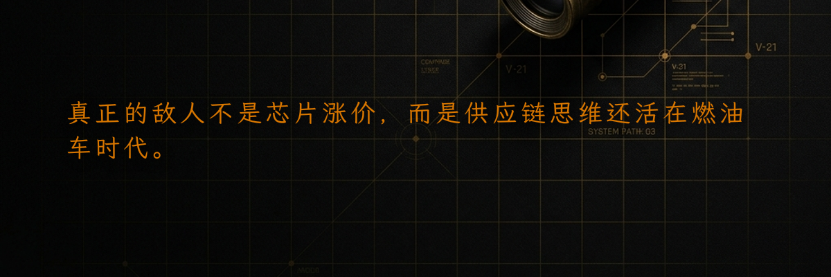 真正的敌人不是芯片涨价,而是供应链思维还活在燃油车时代。