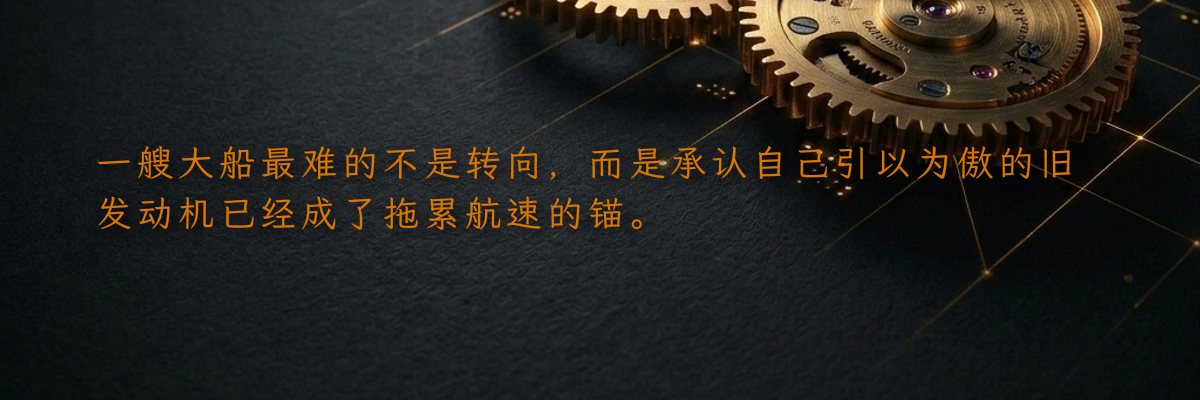 一艘大船最难的不是转向,而是承认自己引以为傲的旧发动机已经成了拖累航速的锚。