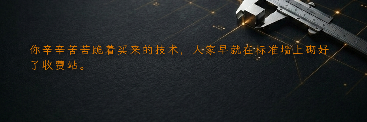 你辛辛苦苦跪着买来的技术,人家早就在标准墙上砌好了收费站。