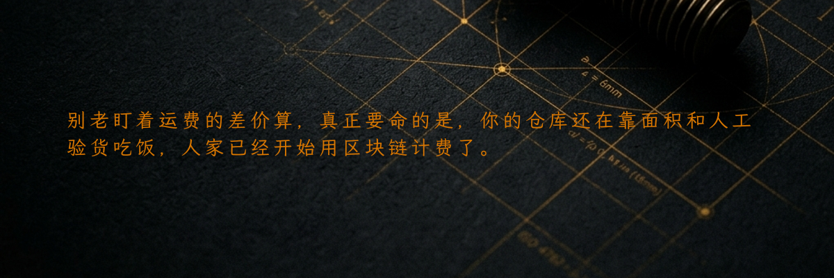别老盯着运费的差价算,真正要命的是,你的仓库还在靠面积和人工验货吃饭,人家已经开始用区块链计费了。