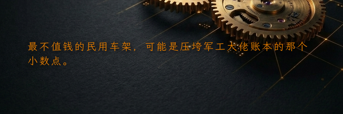 最不值钱的民用车架,可能是压垮军工大佬账本的那个小数点。