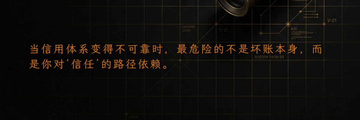 当信用体系变得不可靠时,最危险的不是坏账本身,而是你对‘信任’的路径依赖。