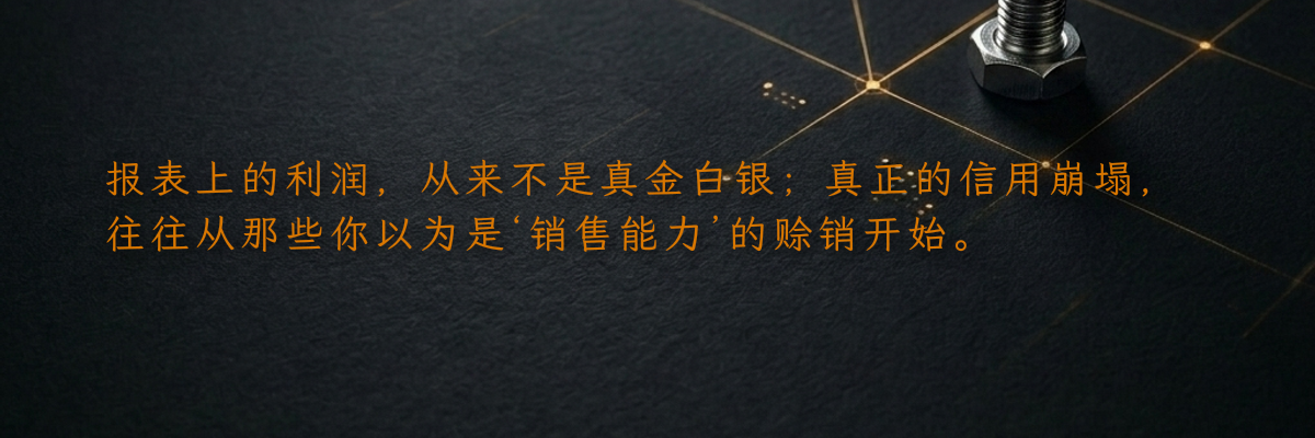 报表上的利润,从来不是真金白银;真正的信用崩塌,往往从那些你以为是‘销售能力’的赊销开始。