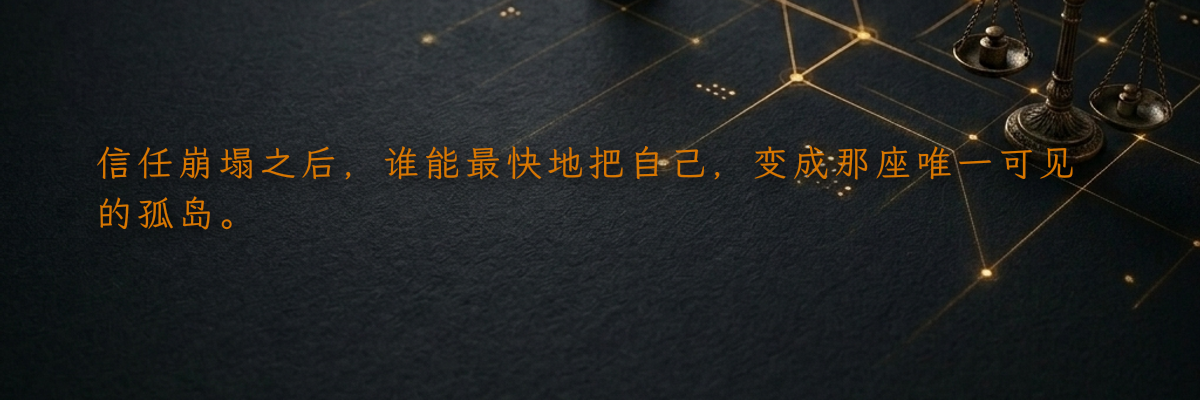 信任崩塌之后,谁能最快地把自己,变成那座唯一可见的孤岛。