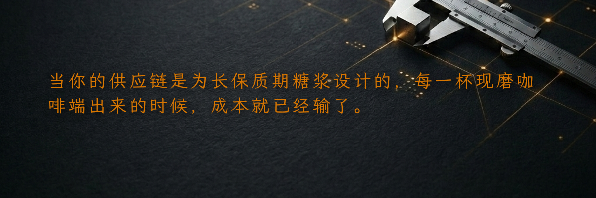 当你的供应链是为长保质期糖浆设计的,每一杯现磨咖啡端出来的时候,成本就已经输了。