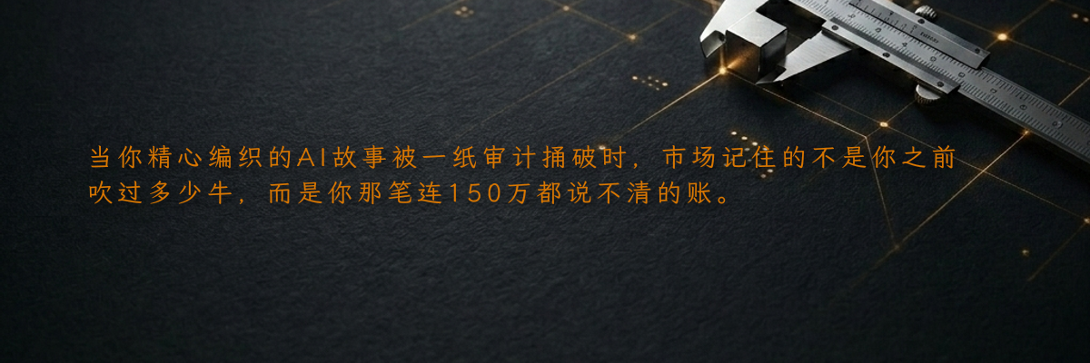 当你精心编织的AI故事被一纸审计捅破时,市场记住的不是你之前吹过多少牛,而是你那笔连150万都说不清的账。