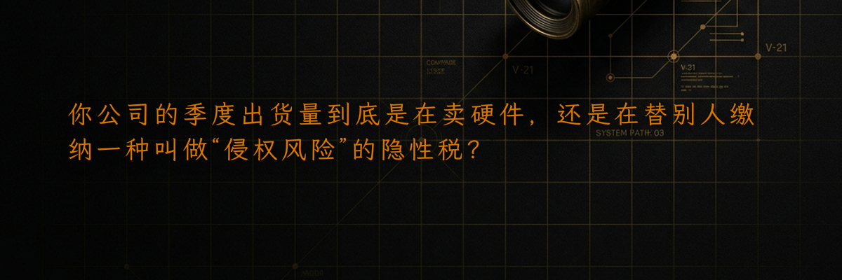 你公司的季度出货量到底是在卖硬件,还是在替别人缴纳一种叫做“侵权风险”的隐性税?