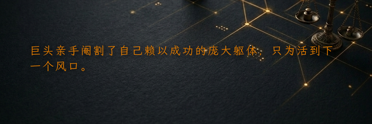 巨头亲手阉割了自己赖以成功的庞大躯体,只为活到下一个风口。