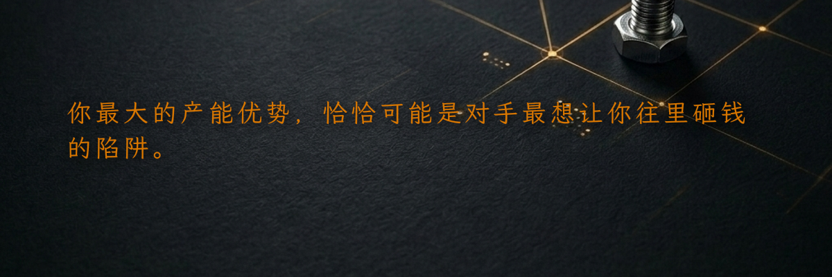 你最大的产能优势,恰恰可能是对手最想让你往里砸钱的陷阱。