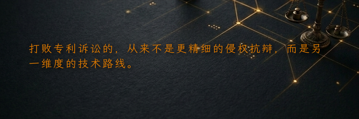 打败专利诉讼的,从来不是更精细的侵权抗辩,而是另一维度的技术路线。