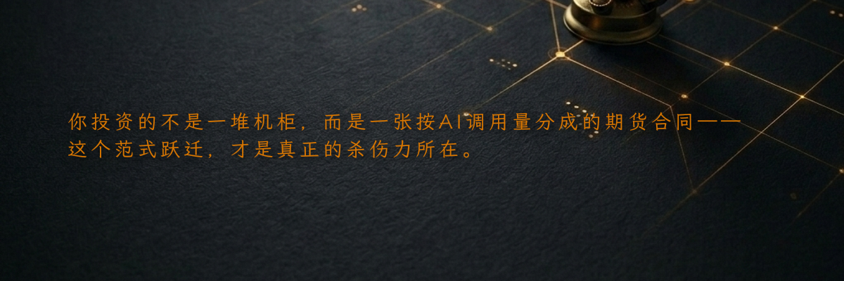 你投资的不是一堆机柜,而是一张按AI调用量分成的期货合同——这个范式跃迁,才是真正的杀伤力所在。