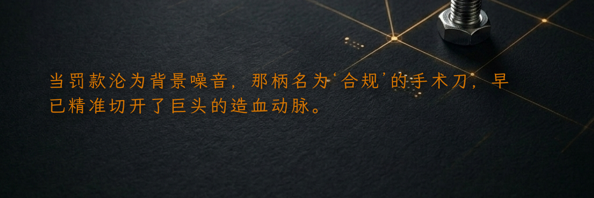 当罚款沦为背景噪音,那柄名为‘合规’的手术刀,早已精准切开了巨头的造血动脉。