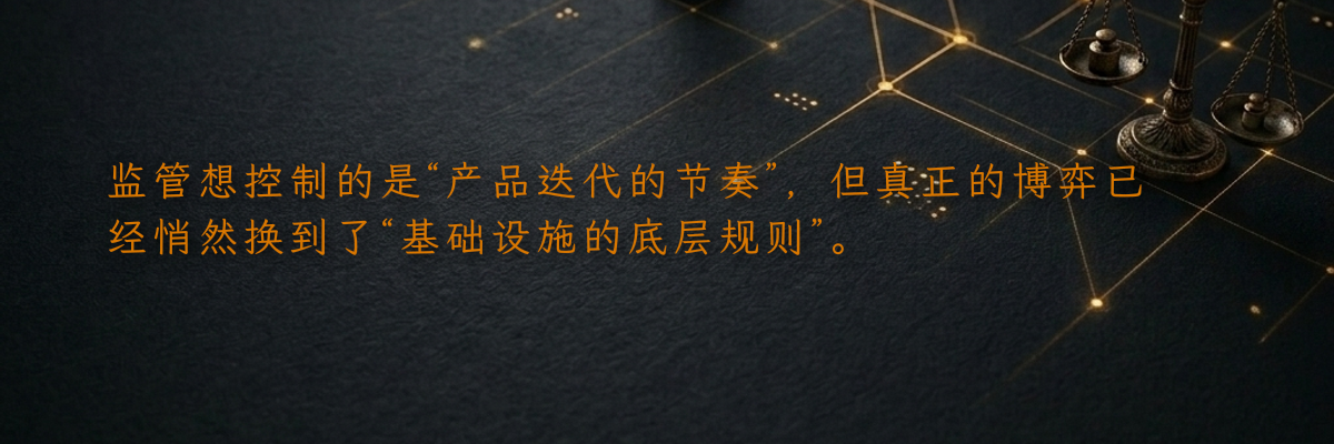 监管想控制的是“产品迭代的节奏”,但真正的博弈已经悄然换到了“基础设施的底层规则”。