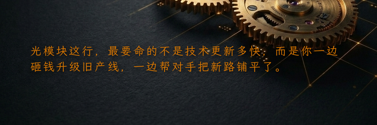 光模块这行,最要命的不是技术更新多快,而是你一边砸钱升级旧产线,一边帮对手把新路铺平了。