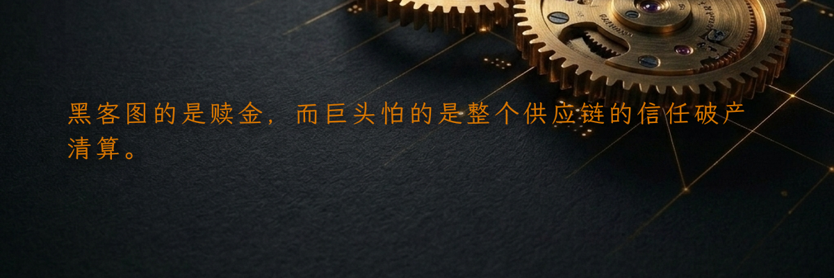 黑客图的是赎金,而巨头怕的是整个供应链的信任破产清算。
