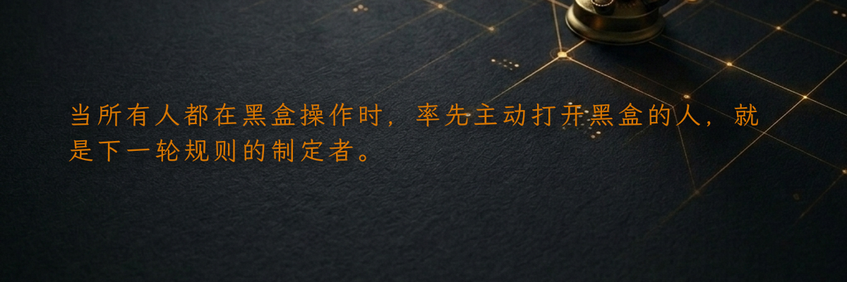 当所有人都在黑盒操作时,率先主动打开黑盒的人,就是下一轮规则的制定者。