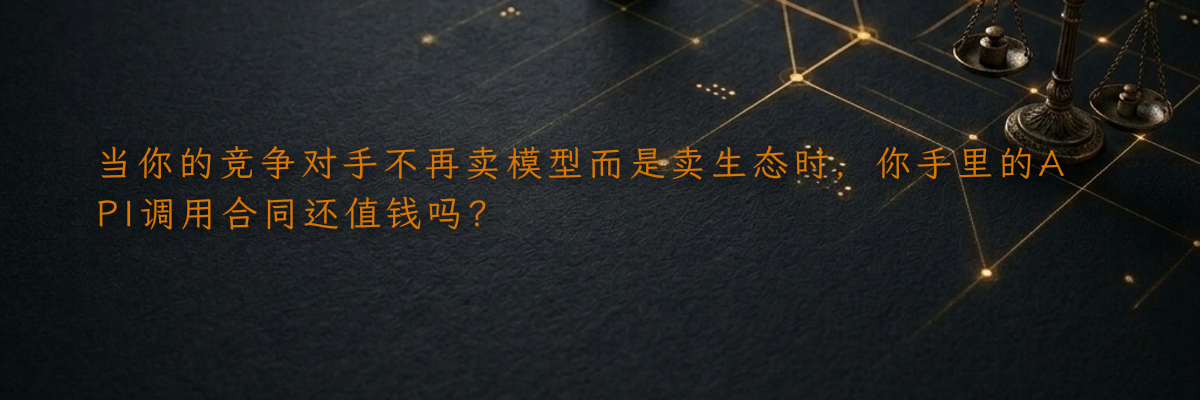 当你的竞争对手不再卖模型而是卖生态时,你手里的API调用合同还值钱吗?