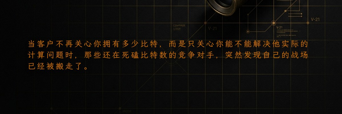 当客户不再关心你拥有多少比特,而是只关心你能不能解决他实际的计算问题时,那些还在死磕比特数的竞争对手,突然发现自己的战场已经被搬走了。
