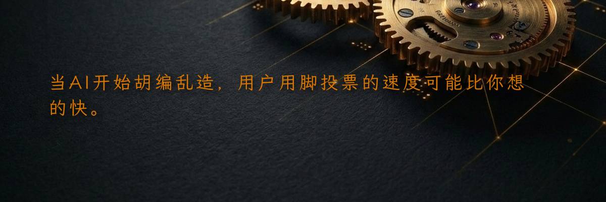 当AI开始胡编乱造,用户用脚投票的速度可能比你想的快。