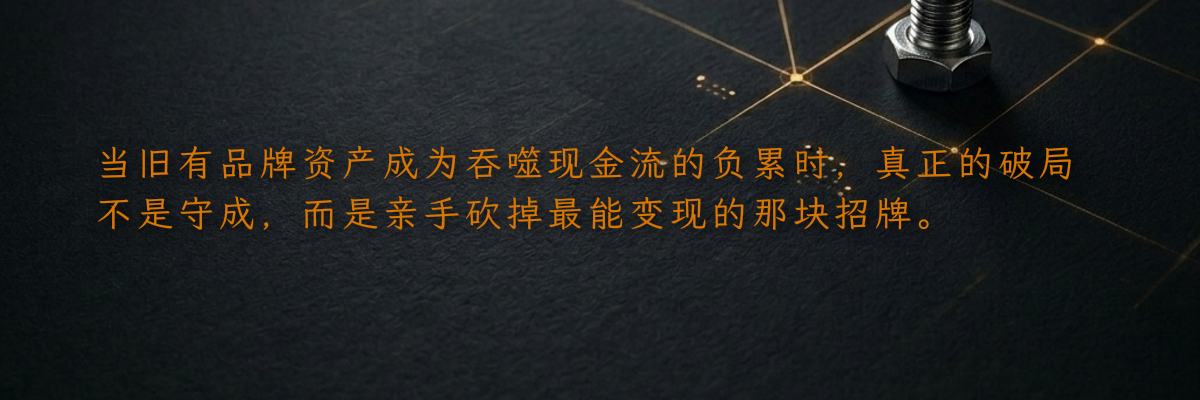 当旧有品牌资产成为吞噬现金流的负累时,真正的破局不是守成,而是亲手砍掉最能变现的那块招牌。