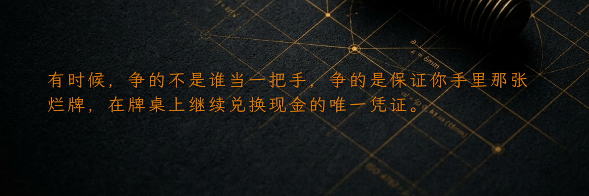 有时候,争的不是谁当一把手,争的是保证你手里那张烂牌,在牌桌上继续兑换现金的唯一凭证。